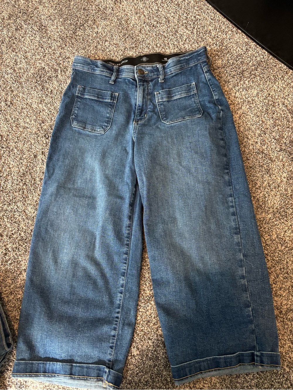 St. John's Bay Medium Blue Wide-Leg Crop Jeans